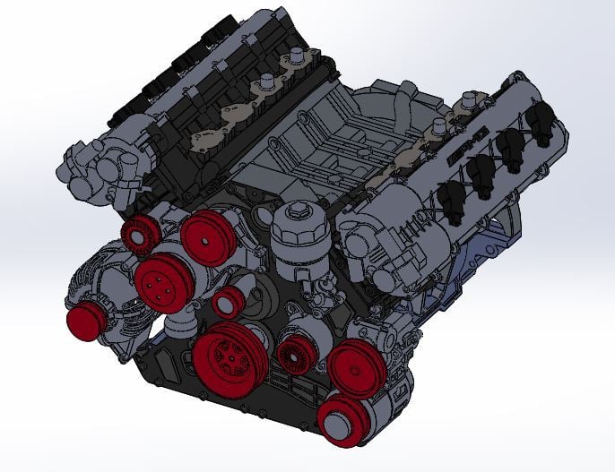 Detailed V8 Engine Model (AMG M159)