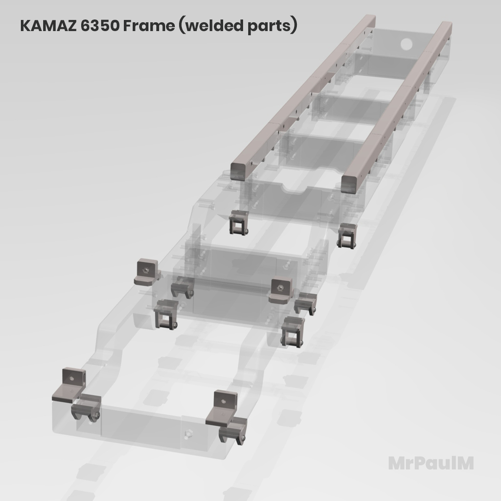 RC TRUCK 8x8 KAMAZ 6350 3D: FRAME (WELDED PARTS)