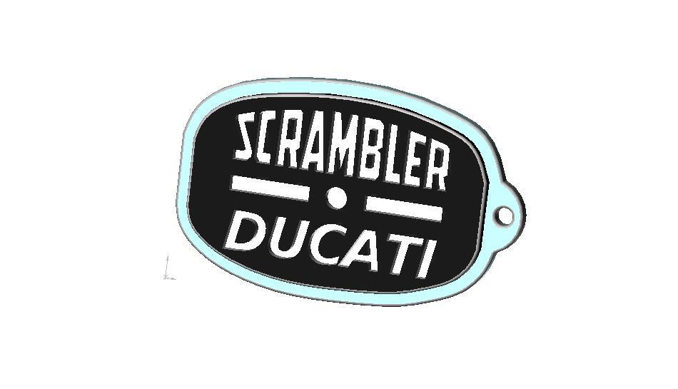 Ducati scrambler logo keyring 3