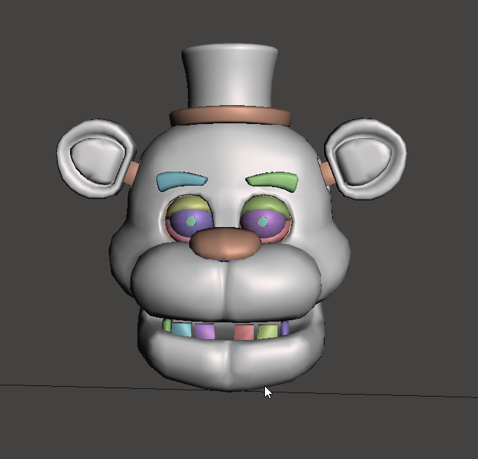 Freddy Fazbear head with articulated eyes and jaw