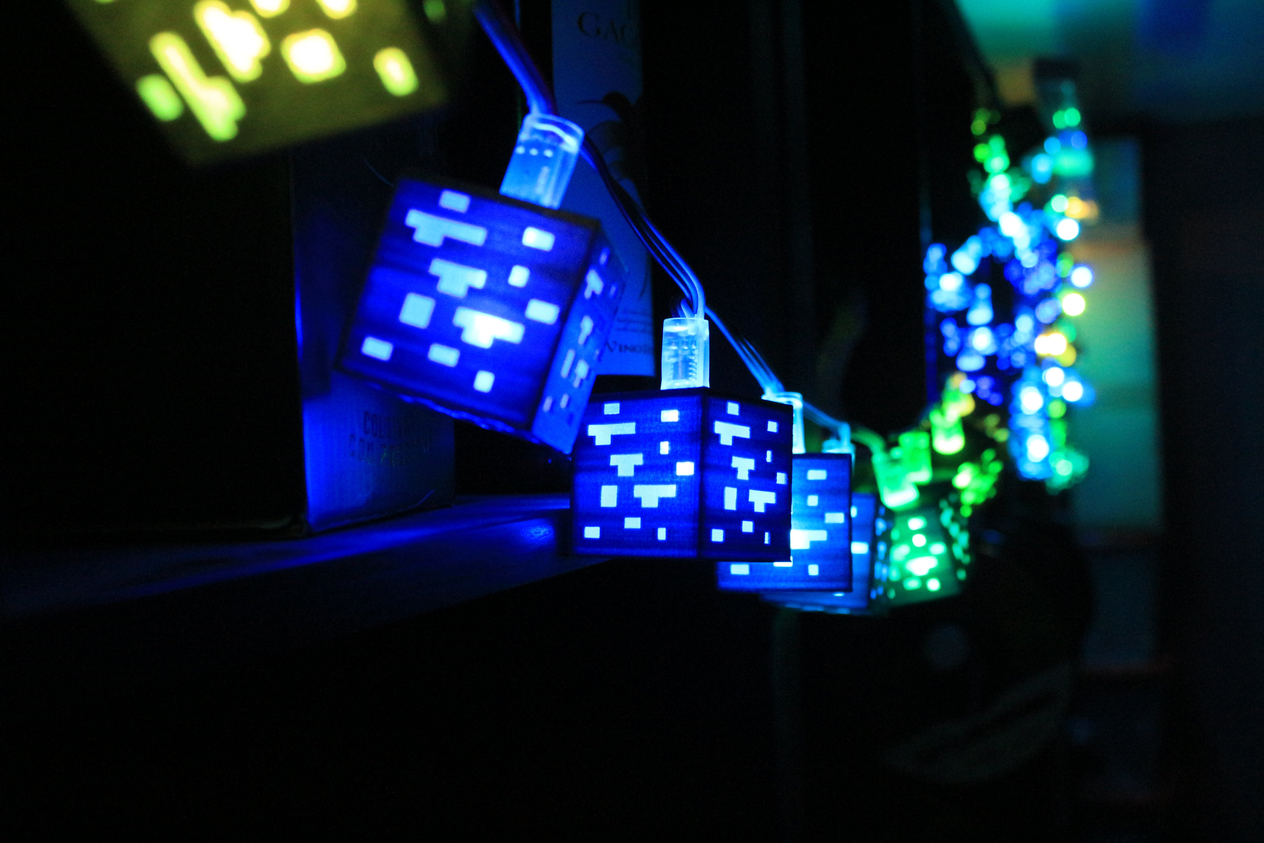 Minecraft Ore fairy lights/ Tealight Lamp
