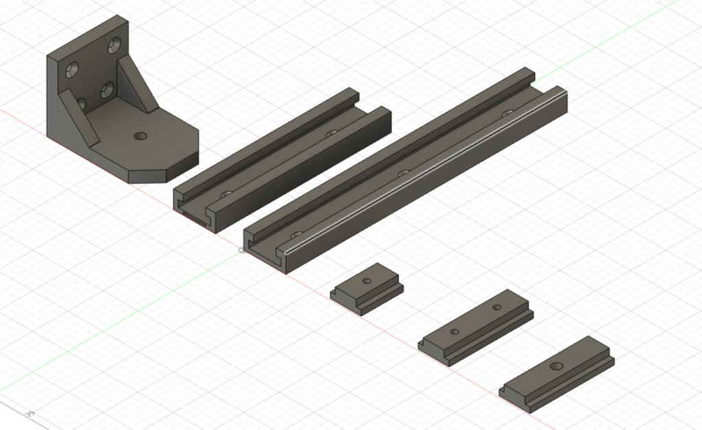 T-track and slide nut 3D model