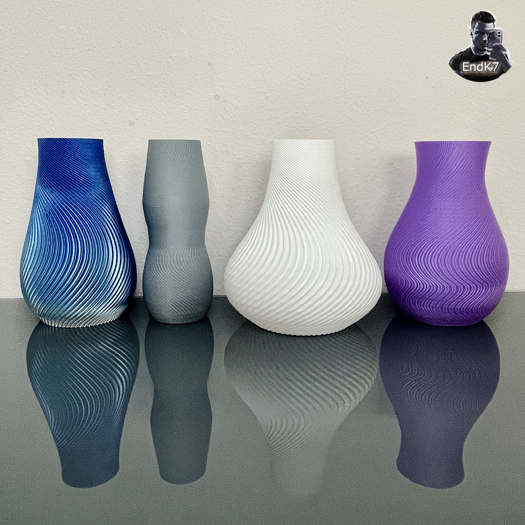 Spiral Vase Set Version Two - 4 Designs