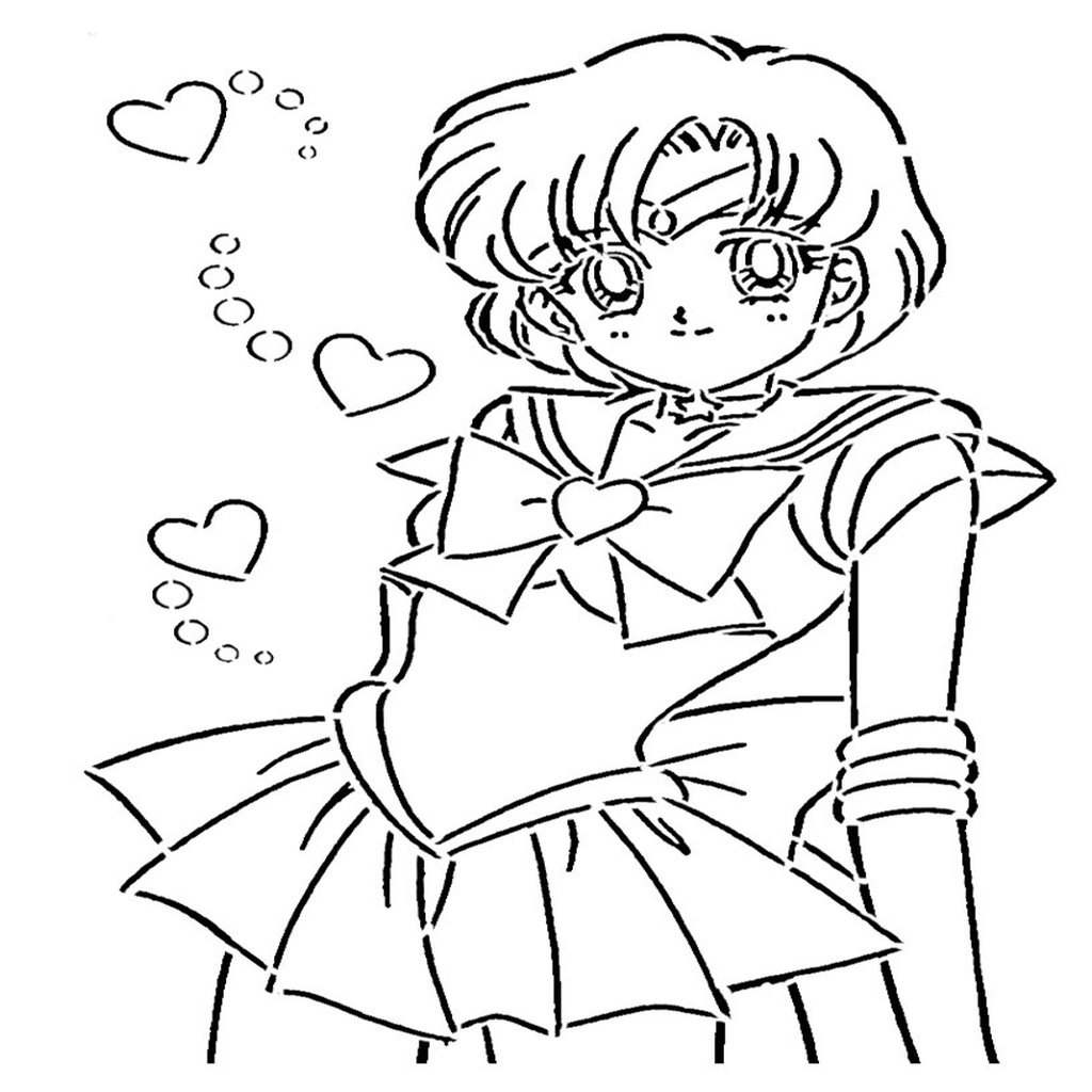 Sailor Mercury stencil