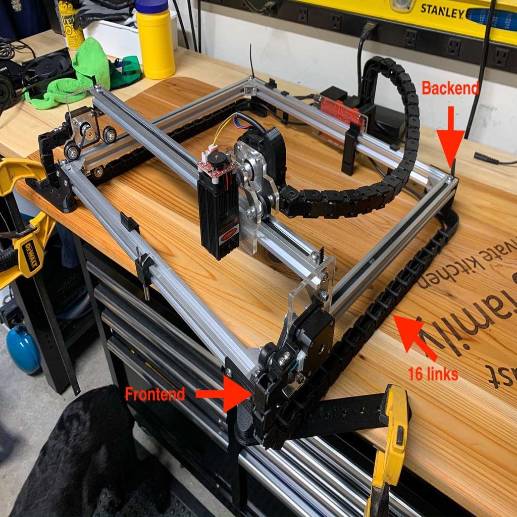 brock Y-Axis Cable Chains for 30x40 CNC Laser Engraver