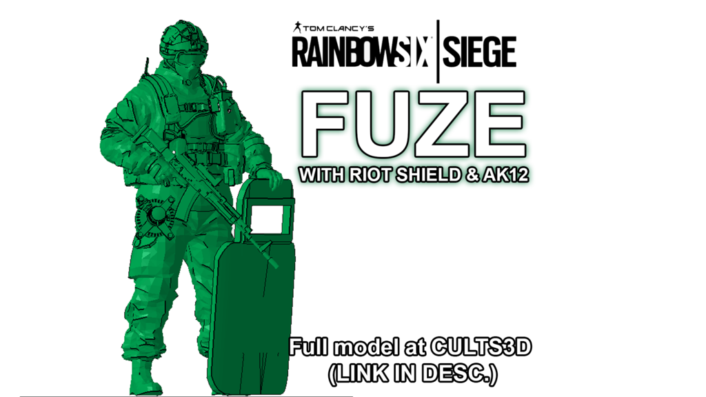 FUZE with shield and AK12 from Rainbow Six: Siege (inspired)