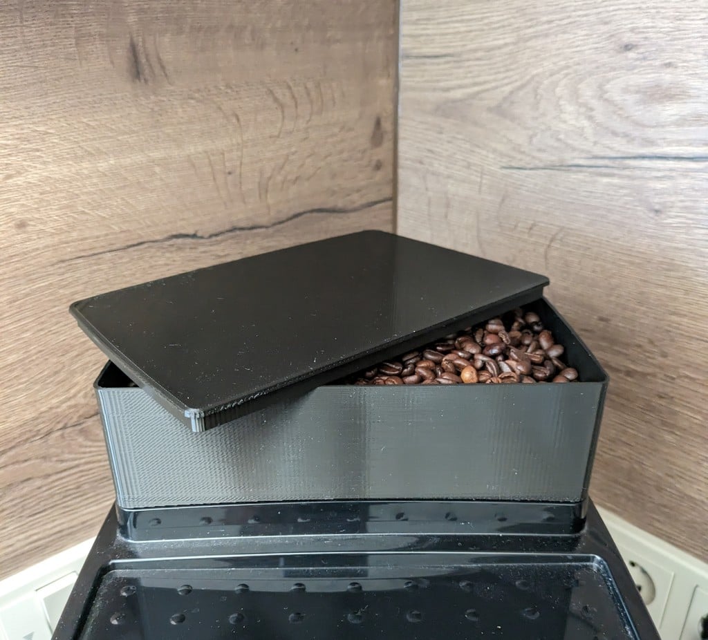 DeLonghi Magnifica S adjusted lid for custom  bean tray extension (ECAM 22.110 B) 