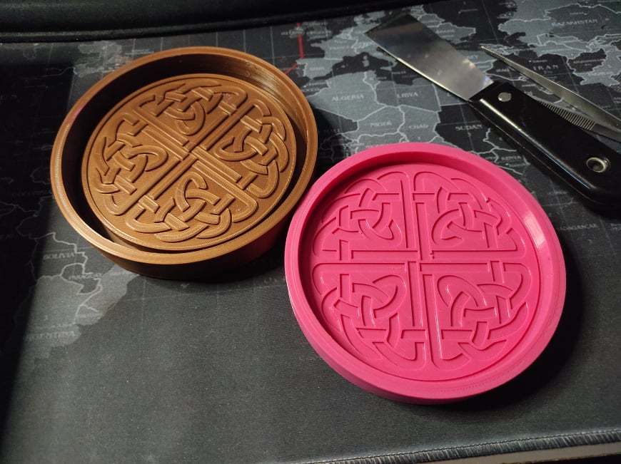 Celtic Coaster stencil for silicon mould