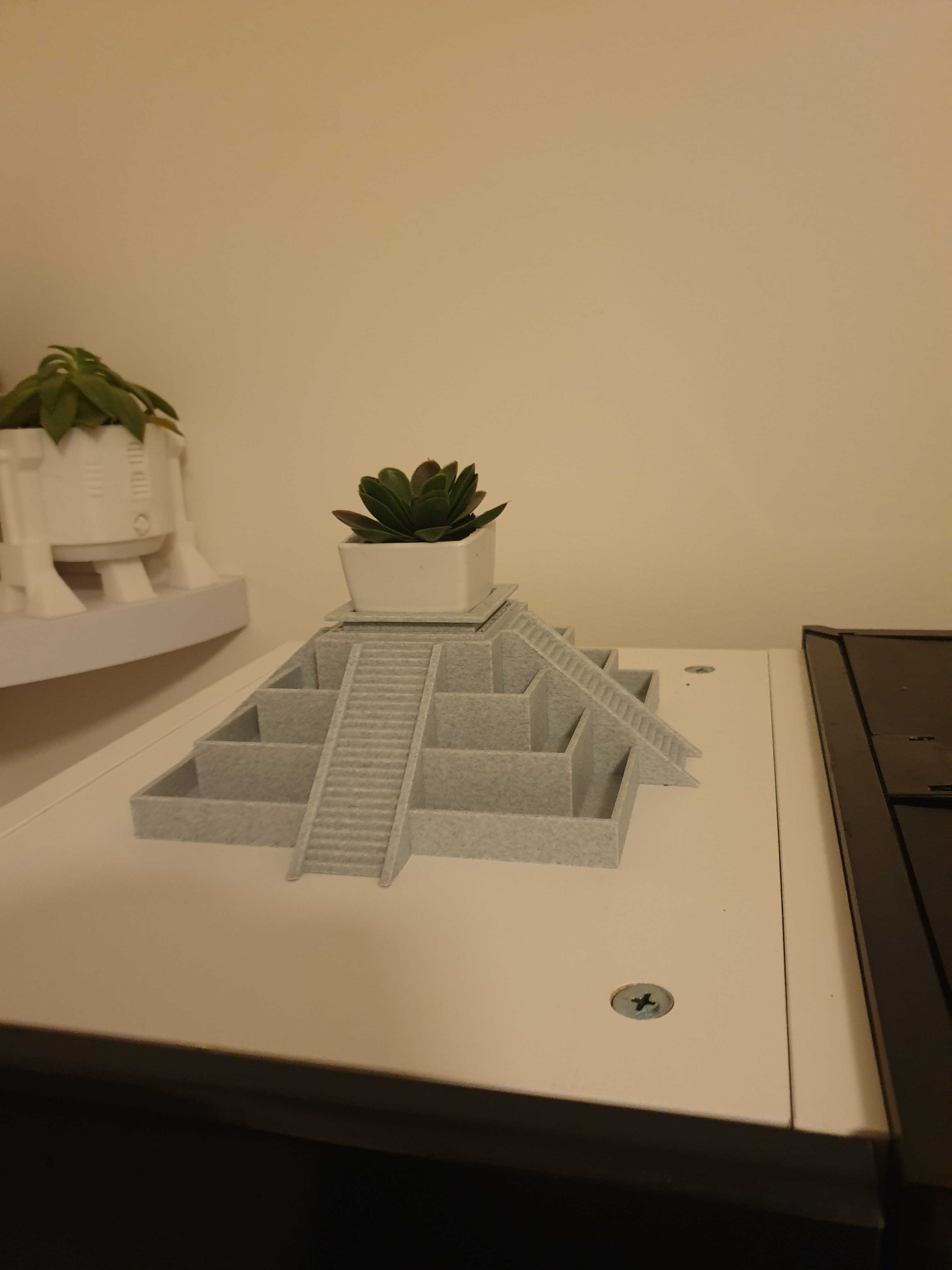 Aztec temple plant pot remix