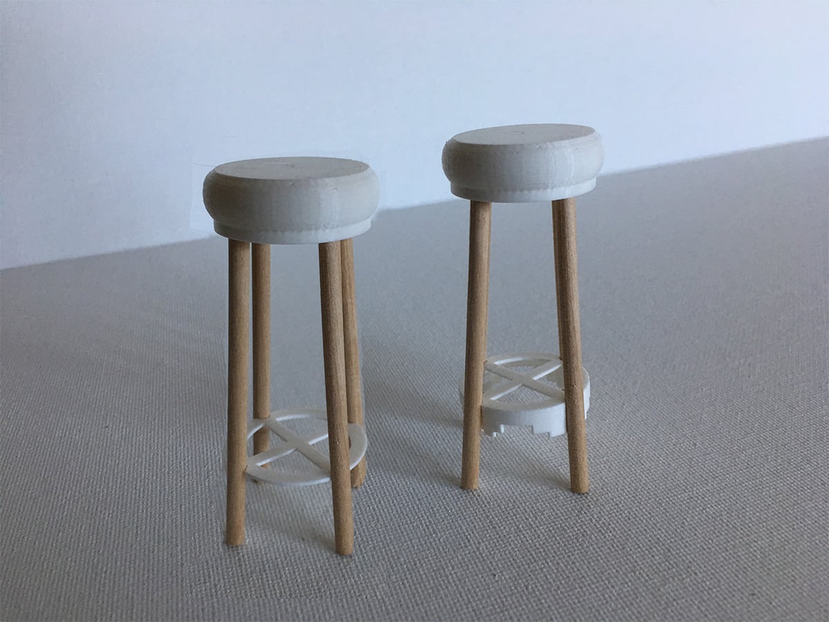 BAR STOOL 1/12 SCALE FOR DOLLHOUSES