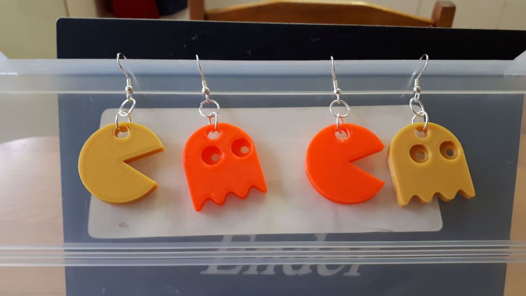 Pacman and Ghost earrings