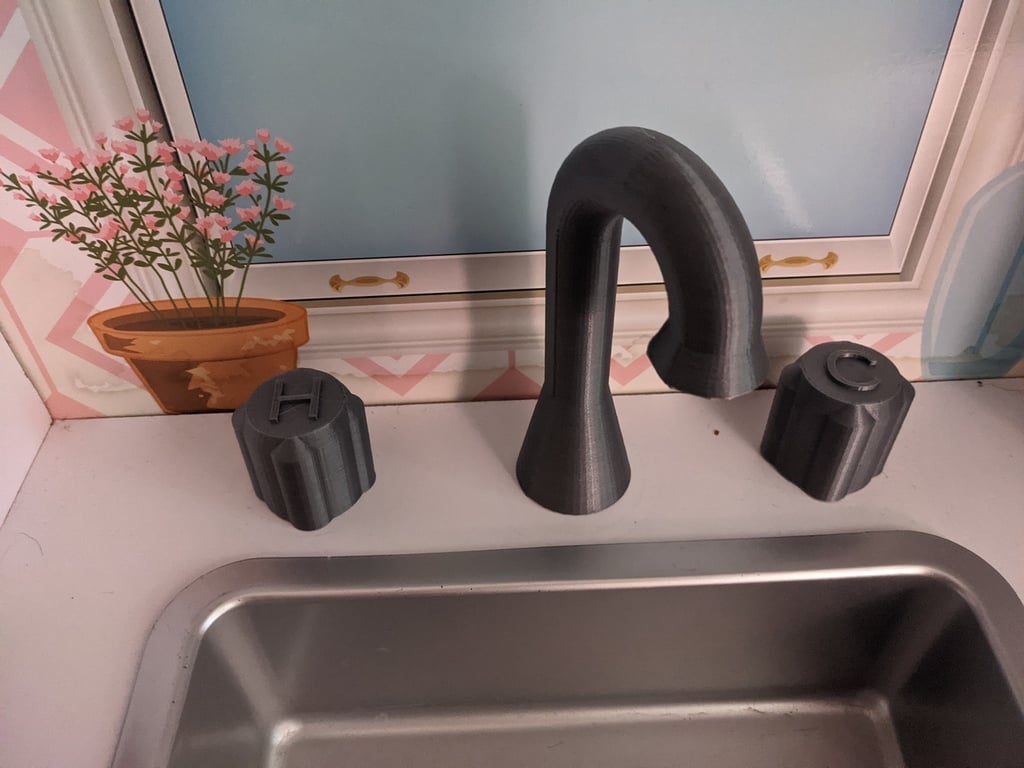 Play kitchen faucet and knobs