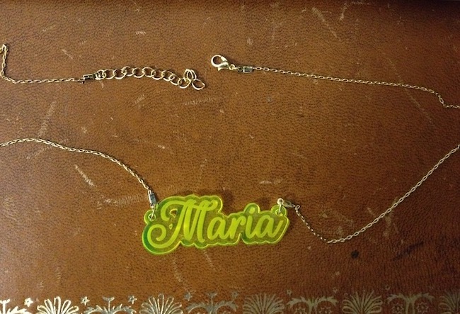 Customised laser-engraved necklace