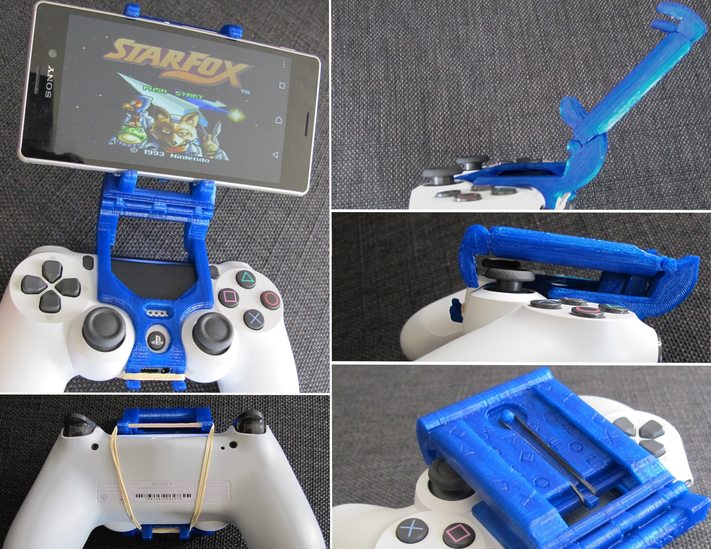 foldable ps4 android universal . mount . clip . holder . smartphone . DualShock 4 ( v2 / rev 2 tested ). branded playstation
