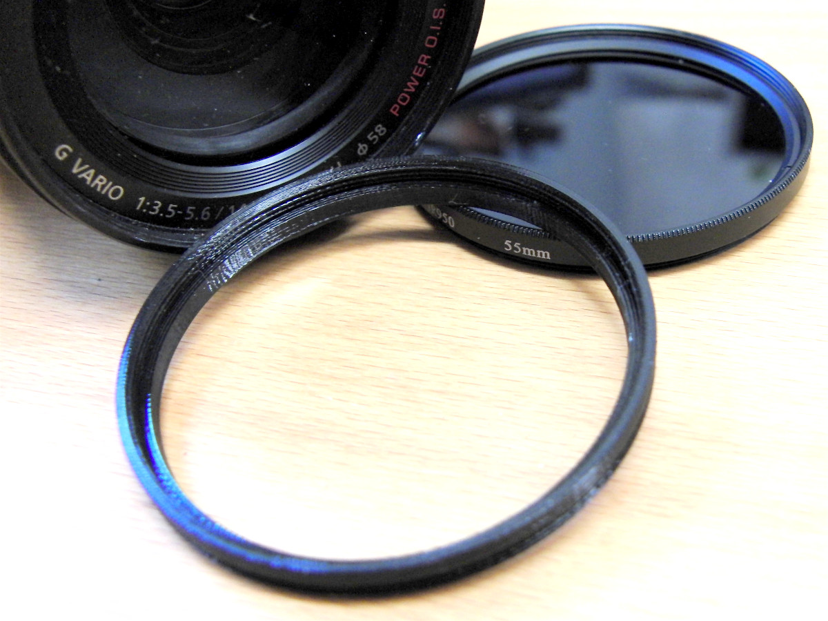 58 to 55 mm step down filter ring