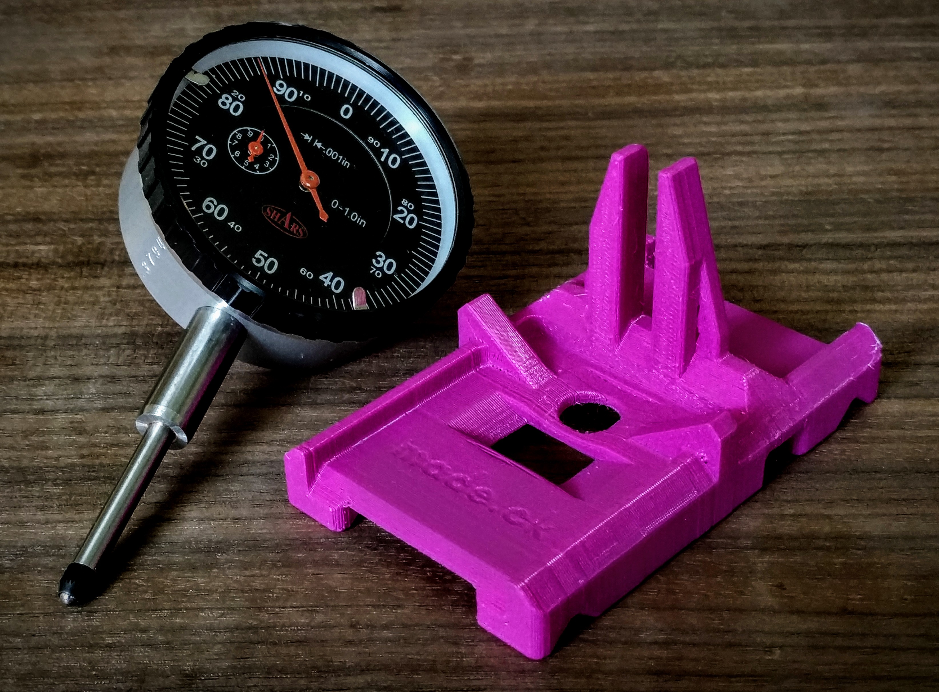 Sled mount for precision dial indicator