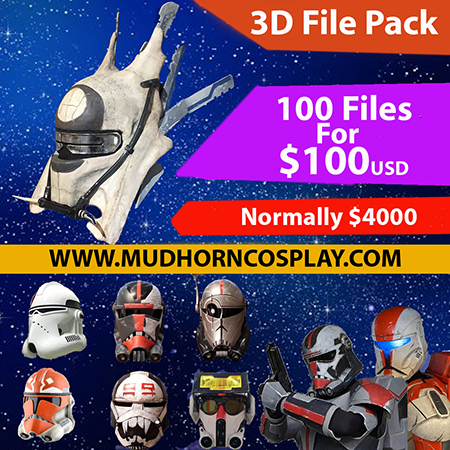 Star Wars 3d File Pack - Over 100 Weapons, Helmets and Armor Files.