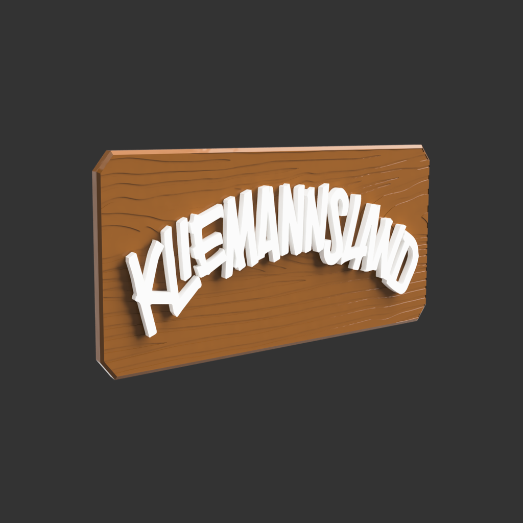 Kliemannsland Logo on Wooden Board