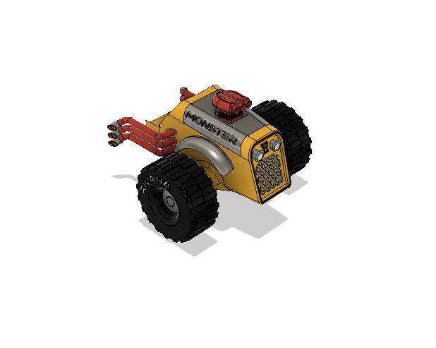Yellow Monster Truck Adapter For Yellow Road Roller (Adapter)