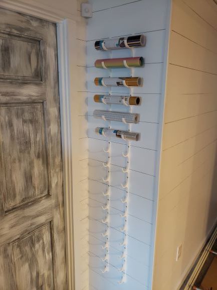 Vinyl, Wrapping Paper and Spray Paint Wall Organizer