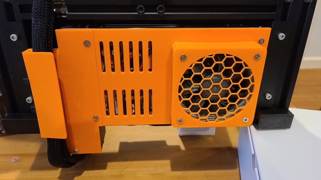 80mm fan PSU Cover for Ender 3 v2 & Aquila with USB ports - No Supports
