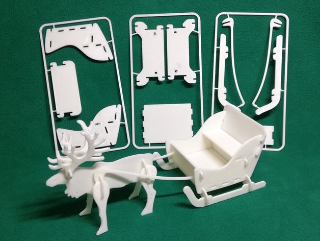Sleigh Christmas Card Kit 3D Print
