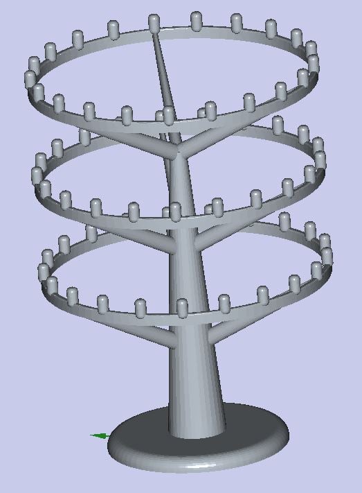 3-Tier Rotating Keychain Display Stand (63 Hooks)