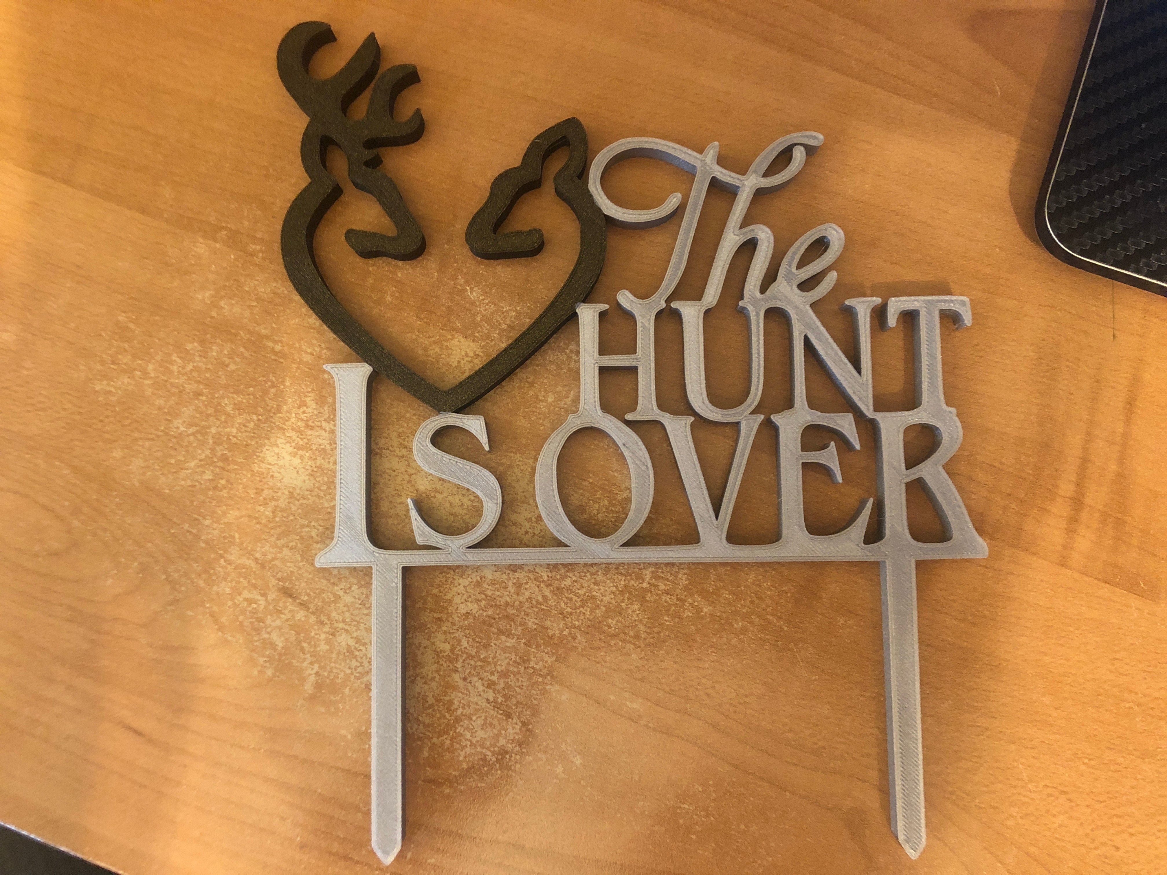 Cake Topper - Wedding Cake: "The Hunt is Over"