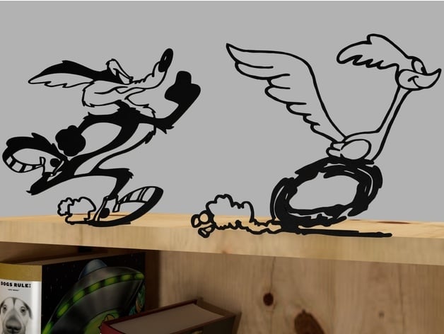 Silhouette of Wile E Coyote in running shoes