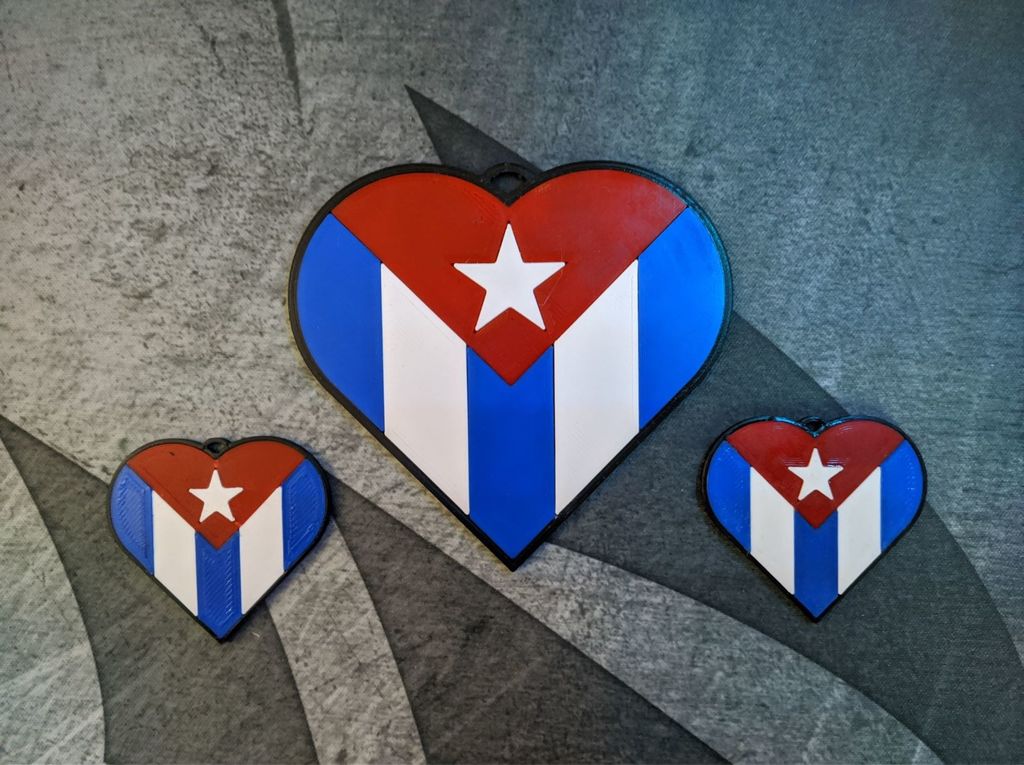 Heart-shaped Cuban Flag