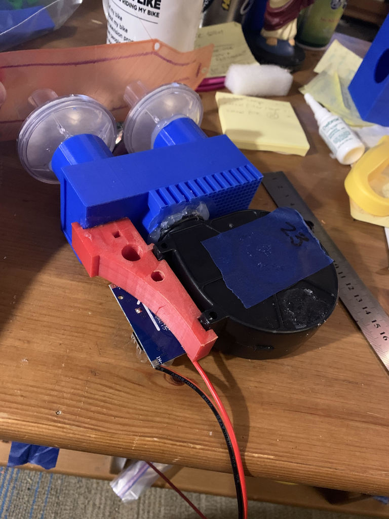 Sparkfun blower to bacterial filter manifold