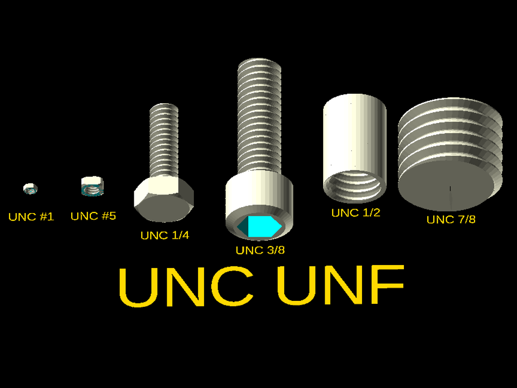 UNC/UNF bolts with OpenSCAD