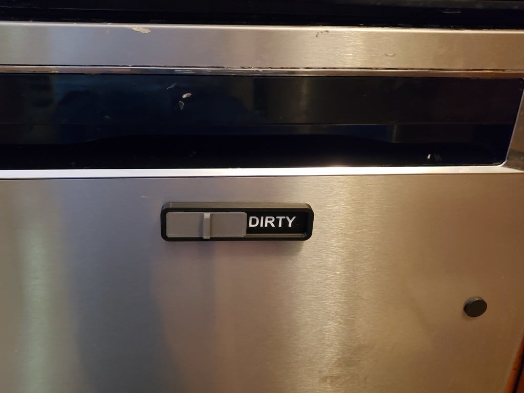 Clean/Dirty sign for dishwasher - dual (or single) extruder print