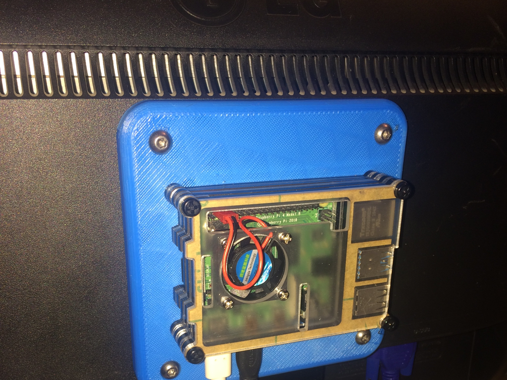 RPi4 layer case VESA backplate mount