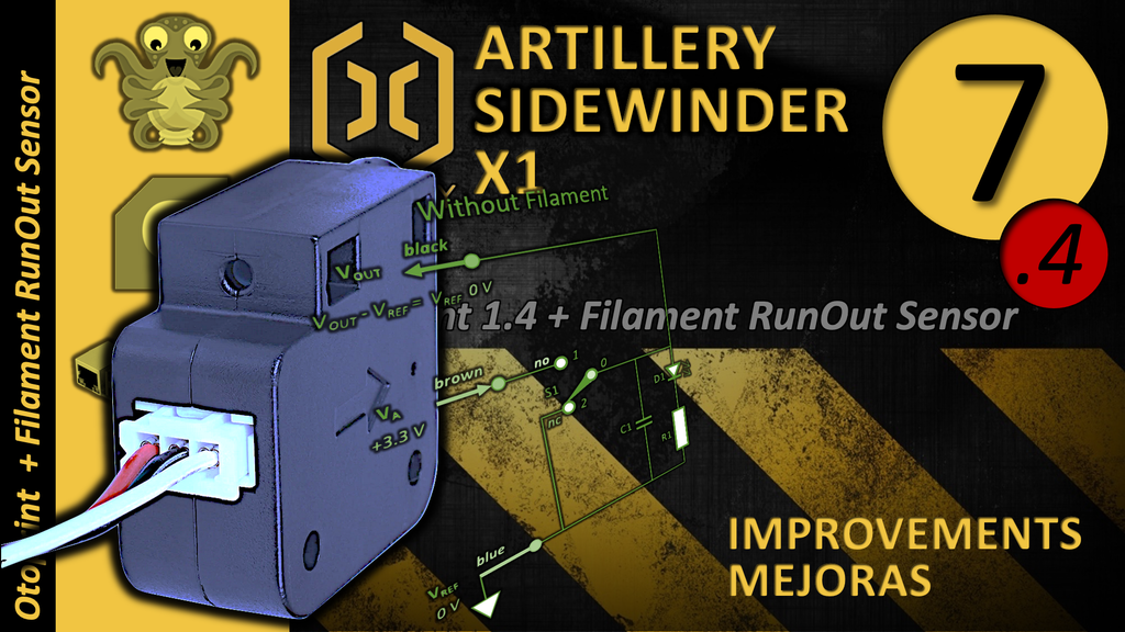 (7.4) Multi Material Filament RunOut Octoprint Plugin Artillery Sidewinder X1 Improvements - Mejoras