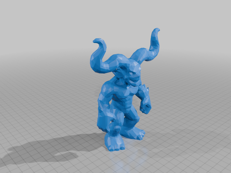 Low Poly Demon with Horns Undead Mystical