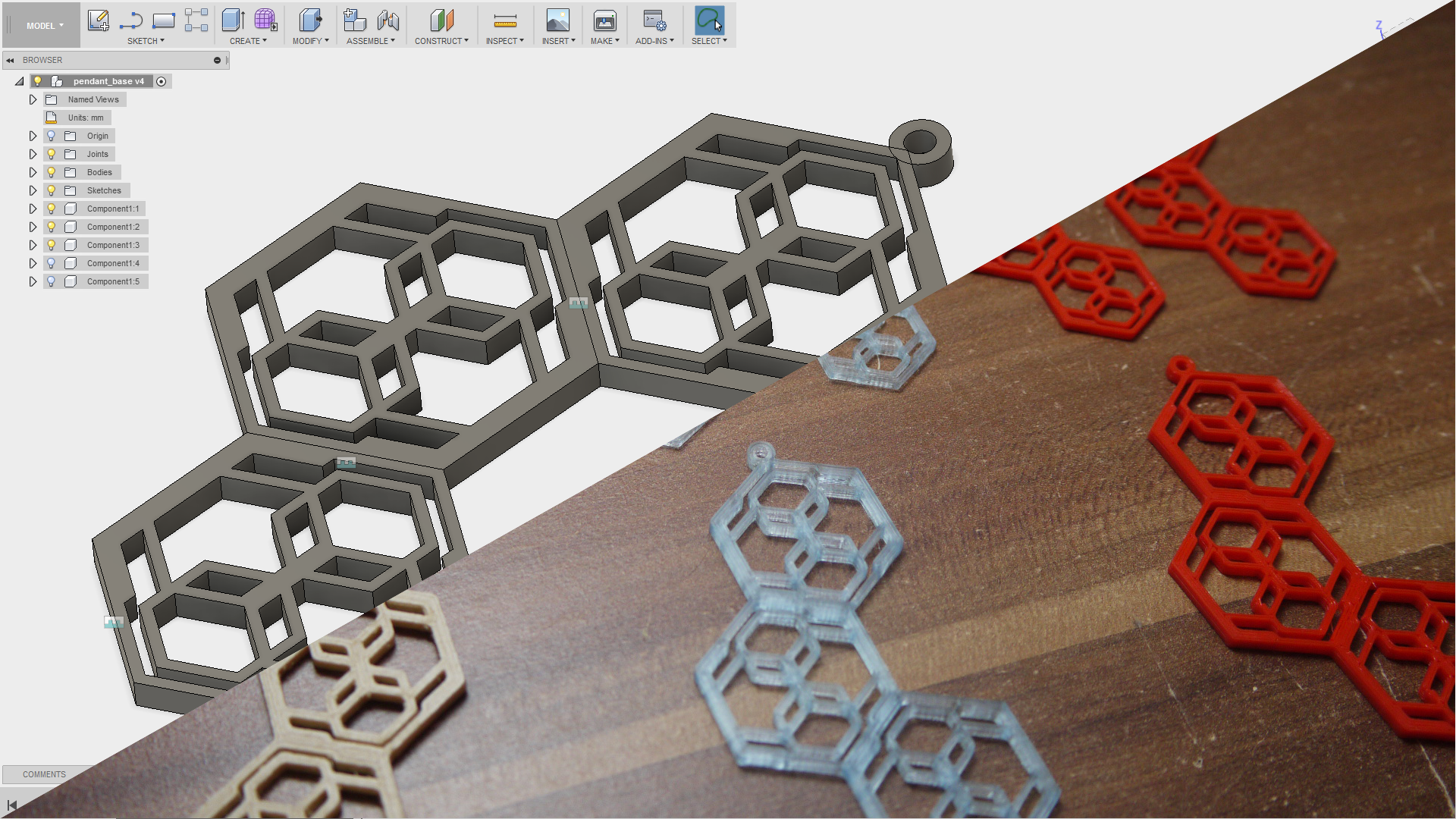 Hexagon Pendant and Earrings
