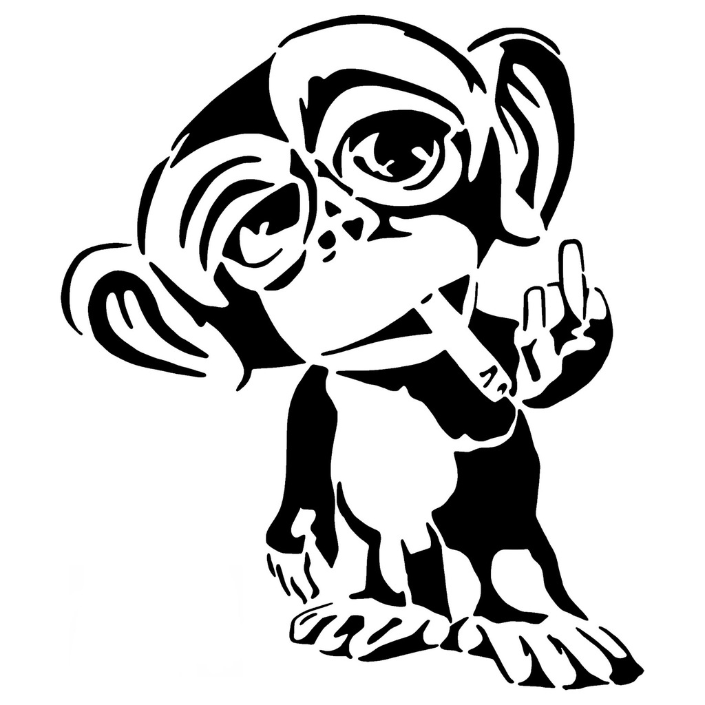 Smoking Monkey stencil