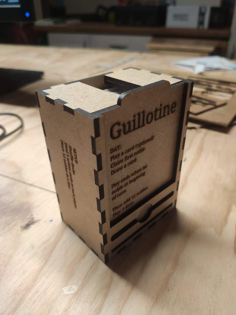 Guillotine board game Case Laser cut