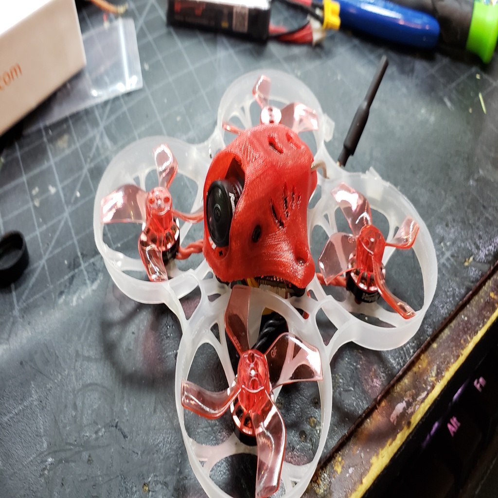 14mm camera "Whoop Style" canopy, holds Eachine nano VTX in the top