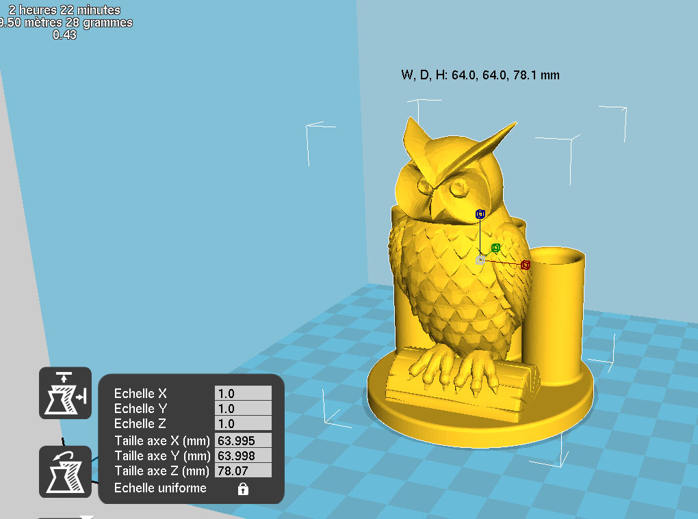 3 pen holder owl