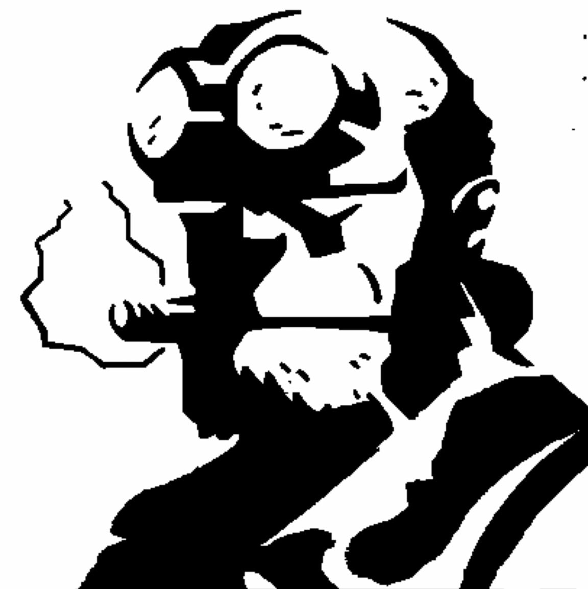 Hellboy stencil