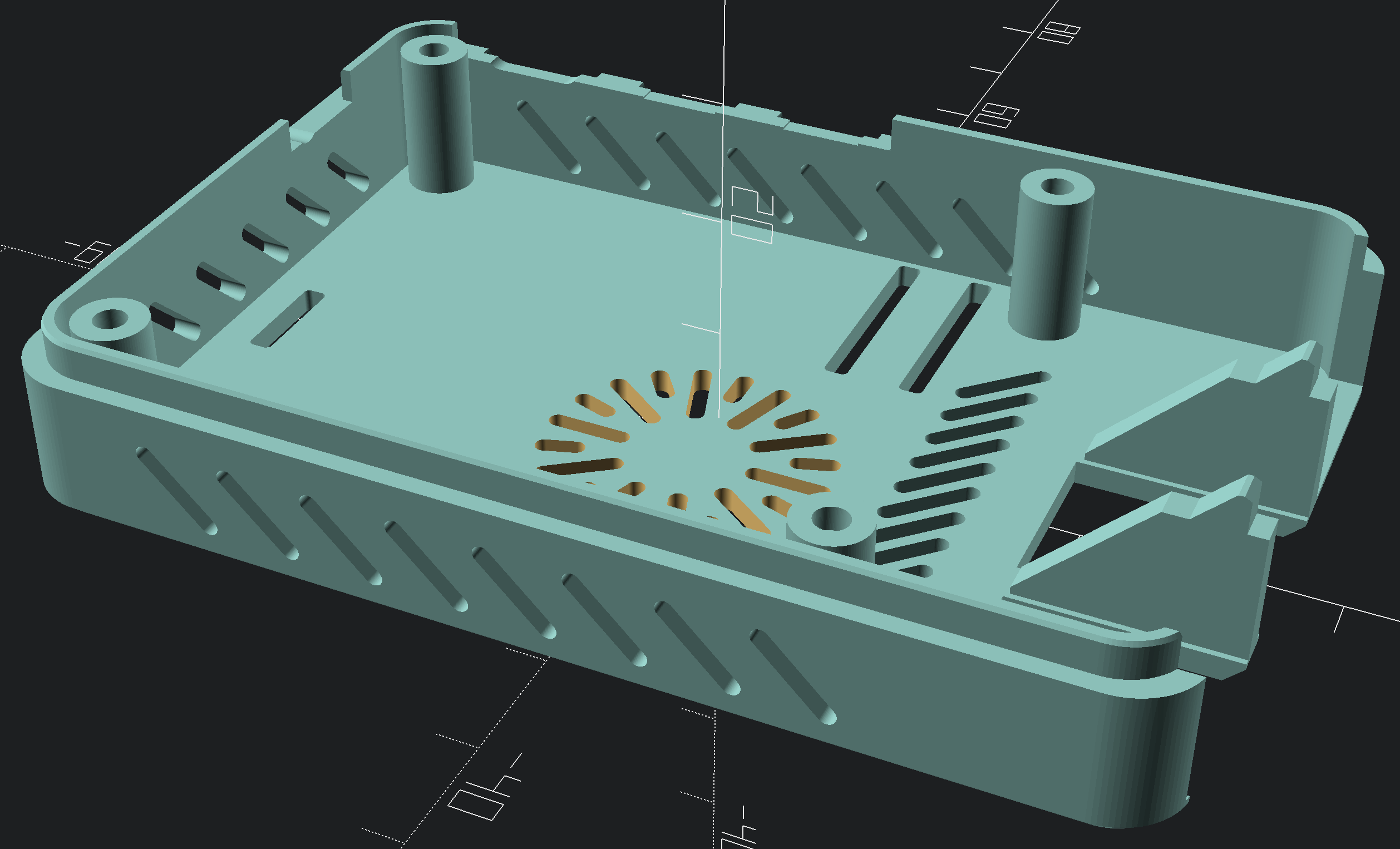 Raspberry Pi 5 Case w/fan intake vent