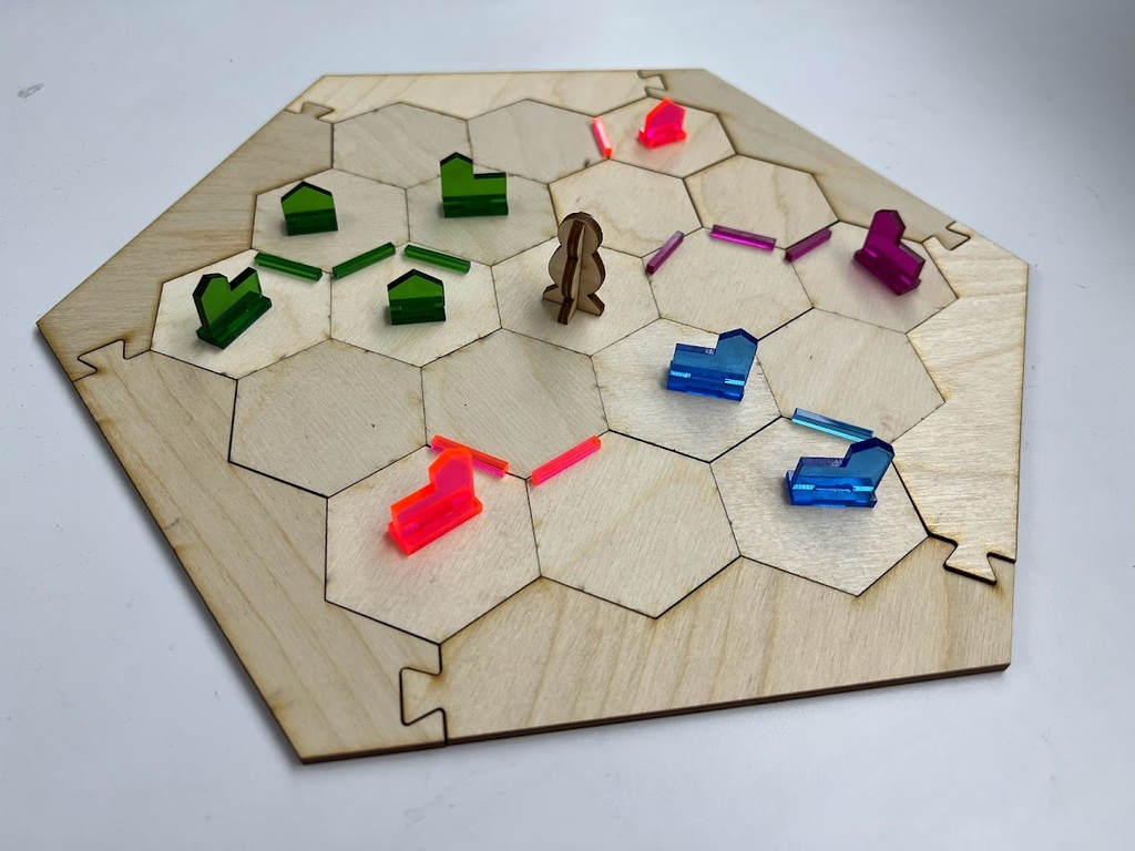 Settlers of Catan - Laser Cut - 300mm plywood sheet and Acrylic