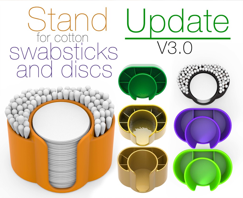 Stand for cotton swabsticks and discs
