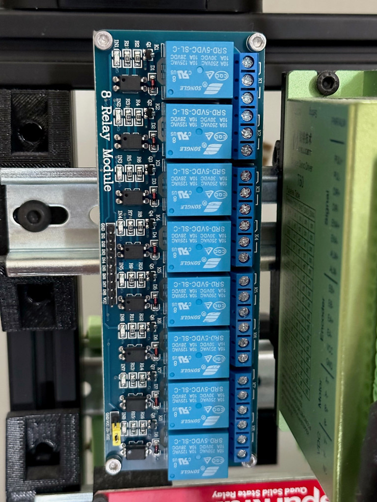 Din Rail Mount for an 8 position relay board