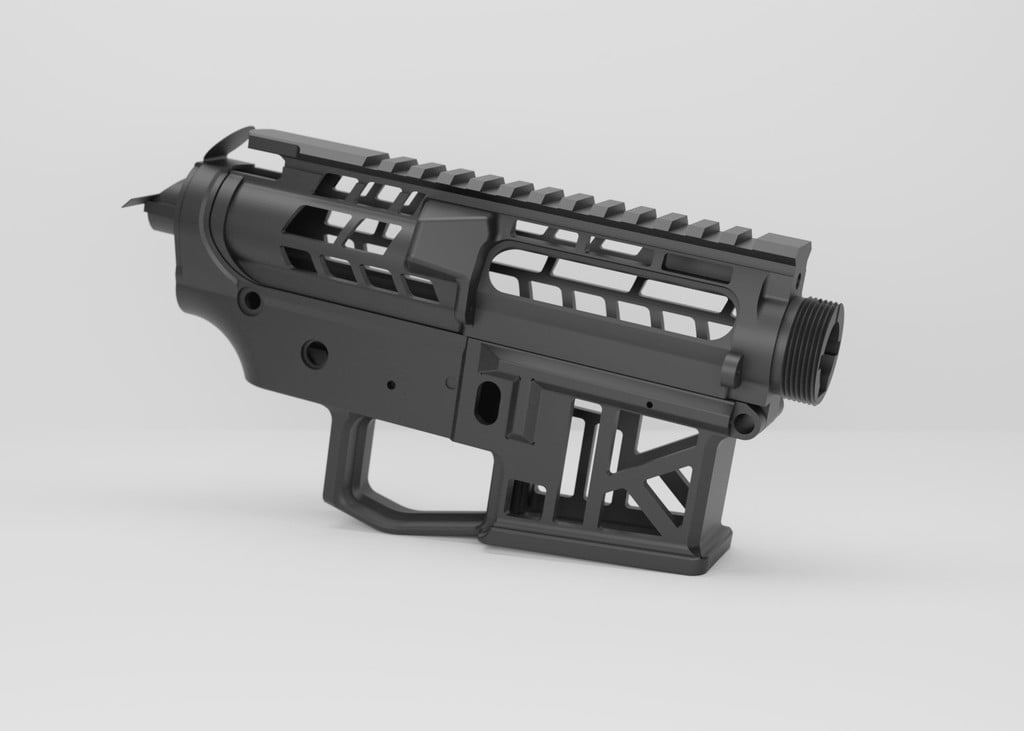 Skeletonized Printable Airsoft M4 Lower and Upper Receiver