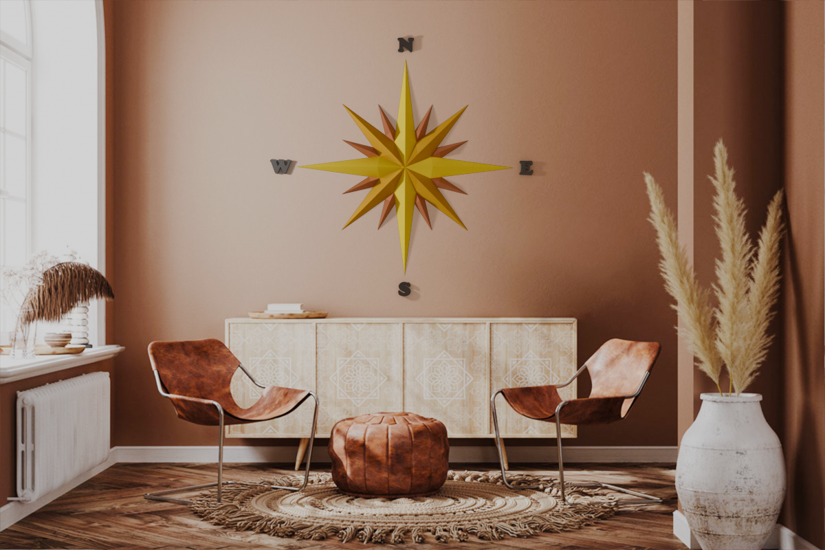 Compass rose - Multipart wall design