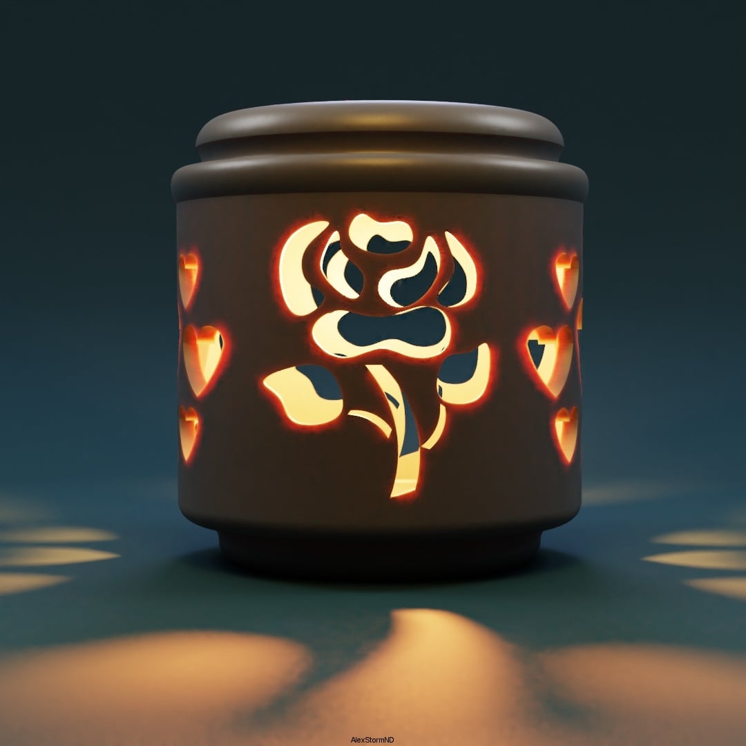 Heart and rose vase