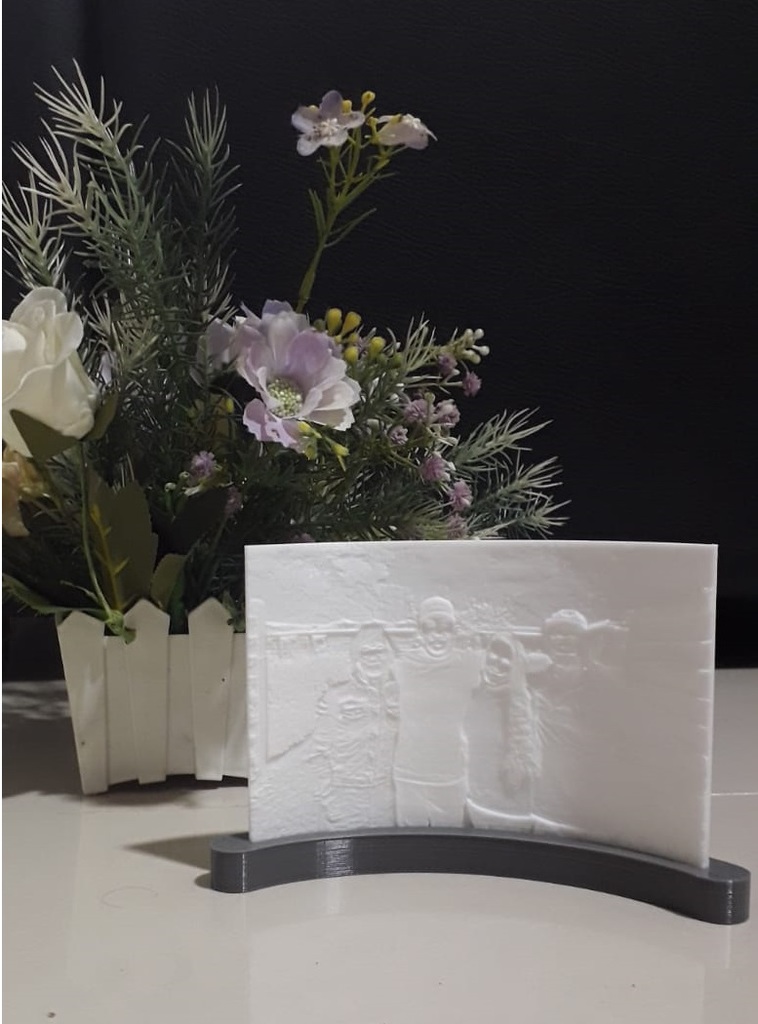 Curve Lithophane Stand Holder for 150mm Size by Addin 3D